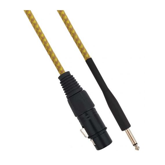 Cavo XLR Cannon femmina a Jack 6.35 maschio 3 metri Mono - Giallo/Marrone Cavo XLR Cannon femmina a Jack 6.35 maschio 3 metri Mono - Giallo/Marrone